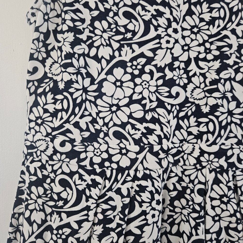 Chadwicks of Boston Navy & White Floral Fit & Flare Sleeveless Small Dress - Picture 4 of 7